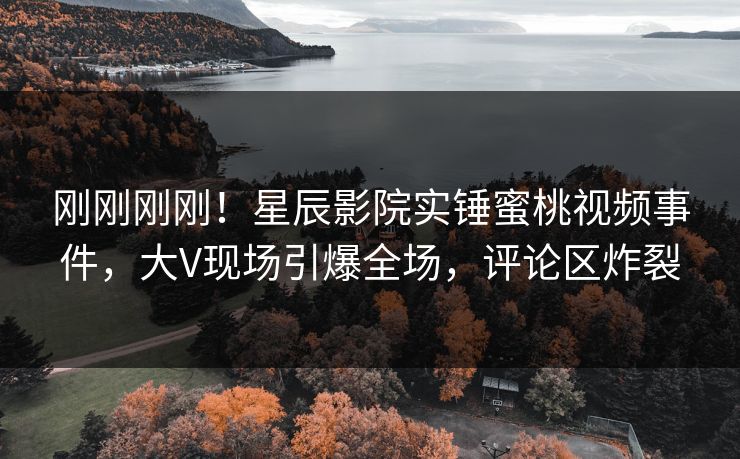 刚刚刚刚!星辰影院实锤蜜桃视频事件,大V现场引爆全场,评论区炸裂