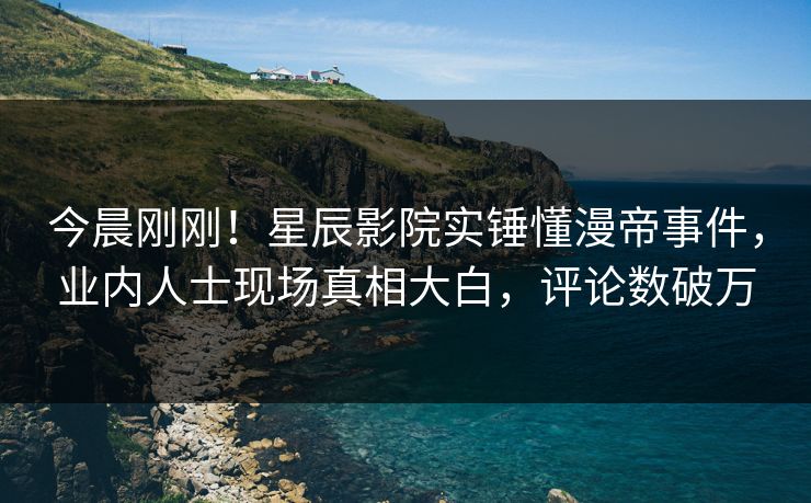 今晨刚刚！星辰影院实锤懂漫帝事件，业内人士现场真相大白，评论数破万