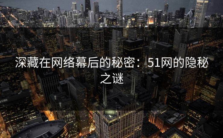 深藏在网络幕后的秘密：51网的隐秘之谜