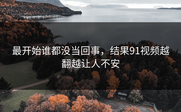 最开始谁都没当回事，结果91视频越翻越让人不安